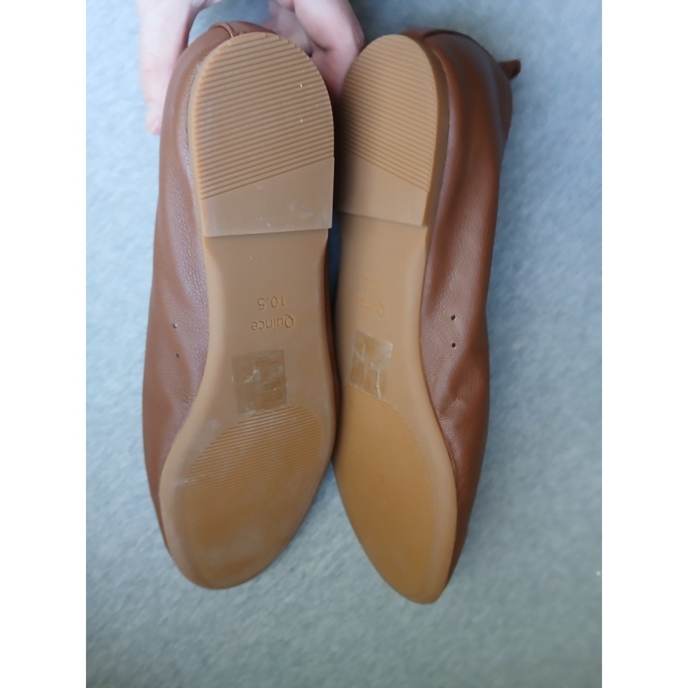Quince Shoes 10.5 Italian Leather Glove Flat Ballet Preppy Slip Comfort Minimali - Picture 9 of 11